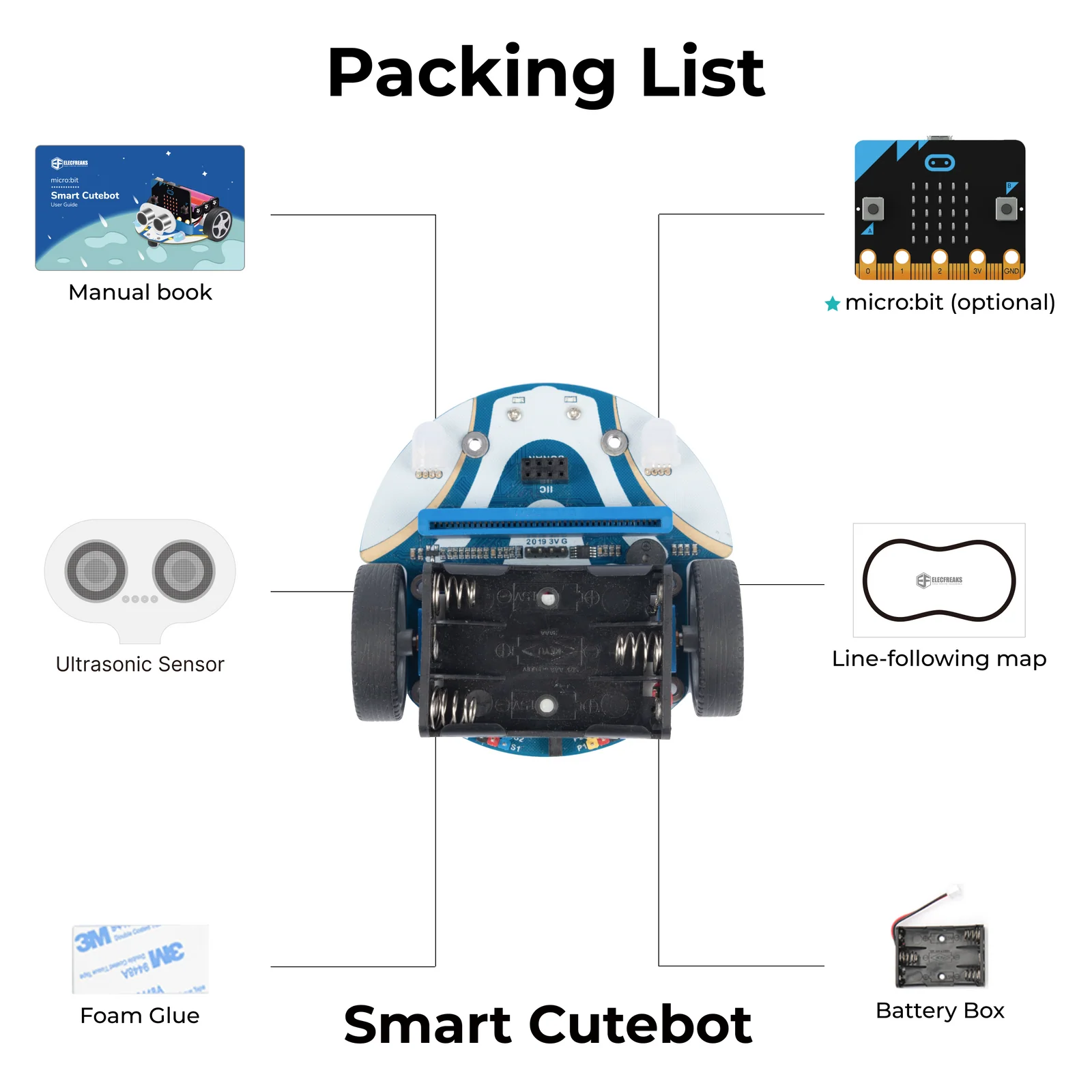 Cutebot — front with RGB lights on