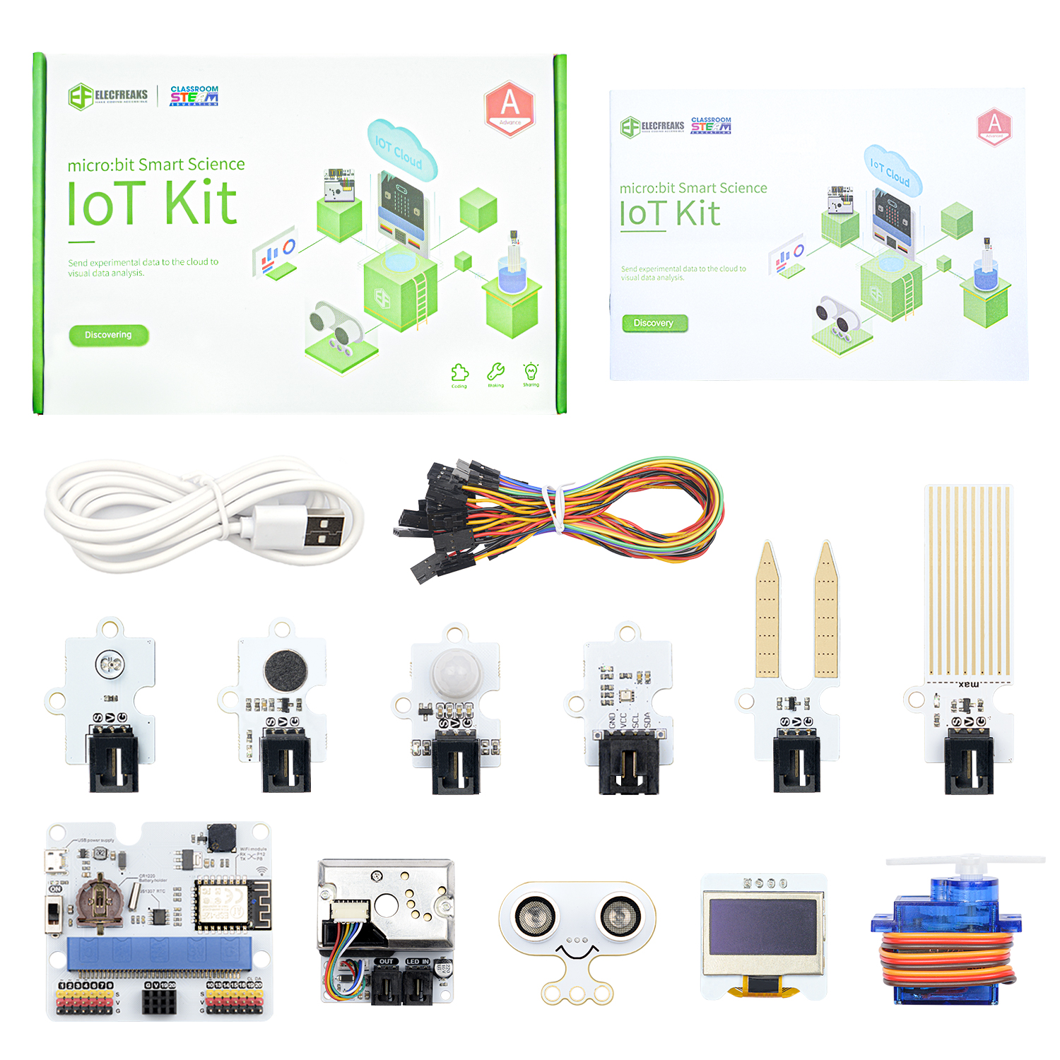 micro:bit Smart Science IoT Kit — full component layout